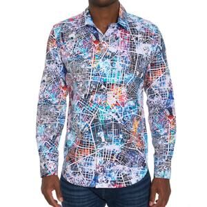 Robert Graham -M- Alderwood Watercolor Classic Fit LS Shirt NWT $238